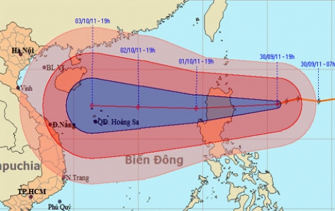 Bão Nalgae hướng vào biển Đông