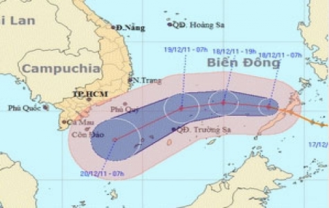 Bão Washi vào biển Đông, trở thành cơn bão số 7