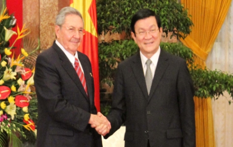 Chủ tịch nước Trương Tấn Sang hội kiến với Chủ tịch Cuba Raul Castro Ruz