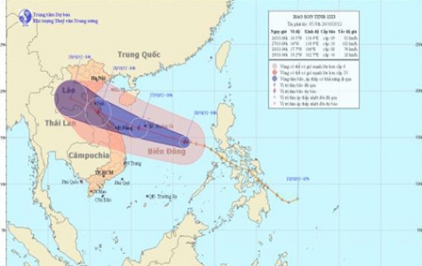 Bão Sơn Tinh đang thẳng tiến về quần đảo Hoàng Sa