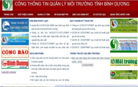 Cổng thông tin quản lý môi trường tỉnh Bình Dương:  Tích hợp phần mềm trực tuyến để bảo vệ môi trường