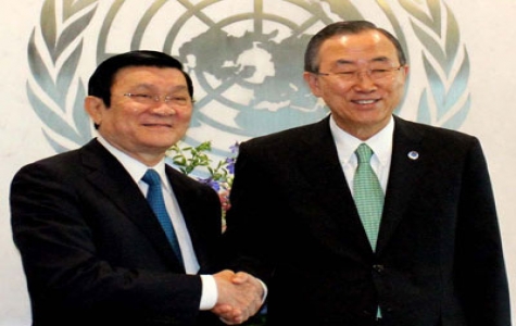 Chủ tịch nước gặp TTK Liên Hợp Quốc Ban Ki-moon