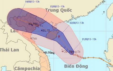 Bão số 5 hướng thẳng vịnh Bắc bộ, giật cấp 11