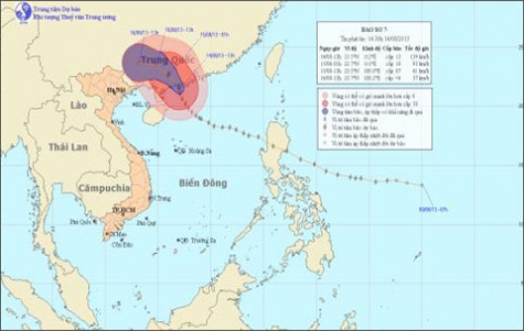 Bão số 7 tan dần và suy yếu thành áp thấp nhiệt đới
