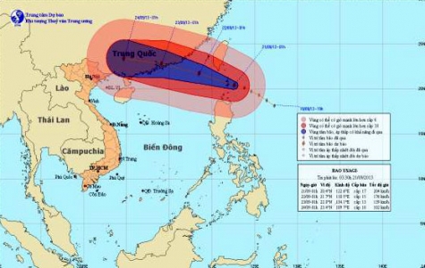 Siêu bão Usagi tiếp tục di chuyển theo hướng Tây Tây Bắc