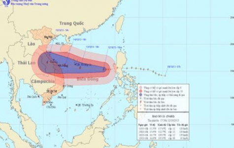 Bão số 11 đang di chuyển nhanh về phía Trường Sa