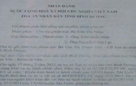 Xung quanh phản ánh của ông Nguyễn Văn Tốt, xã Hội Nghĩa, Tân Uyên: Nội dung bài báo đều căn cứ vào bản án đã có hiệu lực pháp luật