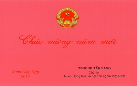 Thiệp chúc mừng năm mới của Chủ tịch nước Trương Tấn Sang