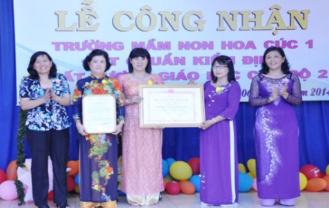 Trường Mầm non Hoa Cúc 1 (TX.Thuận An): Đạt chuẩn kiểm định chất lượng giáo dục cấp độ 2