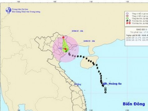 Bão số 1 đã suy yếu thành áp thấp nhiệt đới trên đất liền