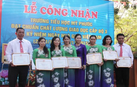 Trường Tiểu học Mỹ Phước (TX.Bến Cát) được công nhận đạt chuẩn chất lượng giáo dục cấp độ 3