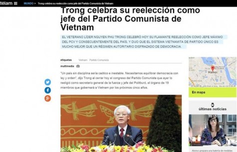 Hãng thông tấn quốc gia Argentina đưa tin về Đại hội XII