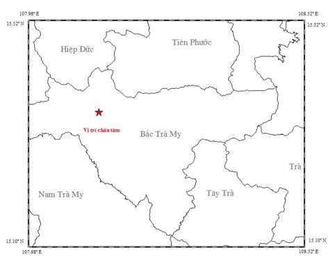 Quảng Nam: Tiếp tục xảy ra động đất 3,7 độ Richter tại Bắc Trà My