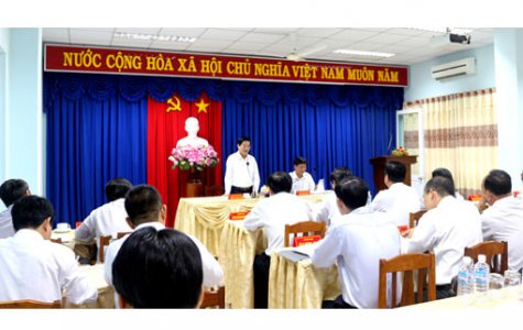 Đoàn công tác lãnh đạo tỉnh làm việc tại TX.Tân Uyên