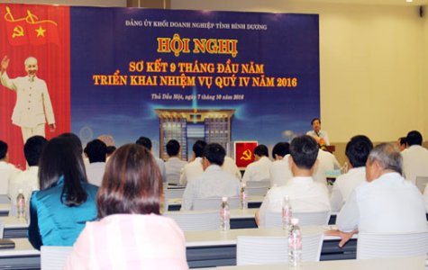 Đảng bộ khối Doanh nghiệp: Tổ chức hội nghị sơ kết 9 tháng đầu năm 2016