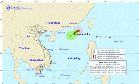 Bão số 6 di chuyển chậm, suy yếu dần thành áp thấp nhiệt đới