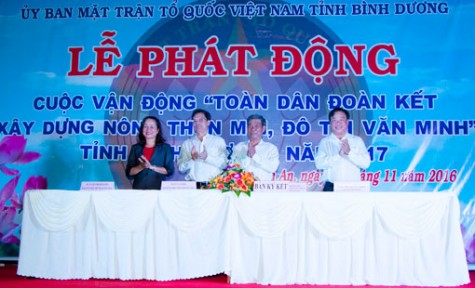 Phát động cuộc vận động “Toàn dân đoàn kết xây dựng nông thôn mới, đô thị văn minh” tỉnh Bình Dương năm 2017