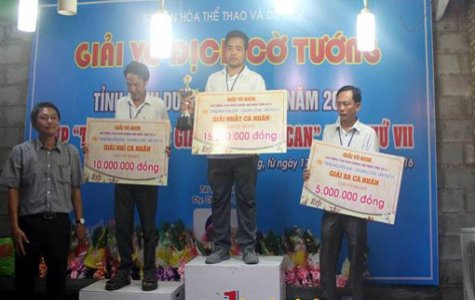 Kết thúc giải cờ tướng tỉnh Bình Dương mở rộng - Cúp Tăng Nguyên Giai 2016: Nguyễn Minh Nhật Quang và Hội quán QQ vô địch