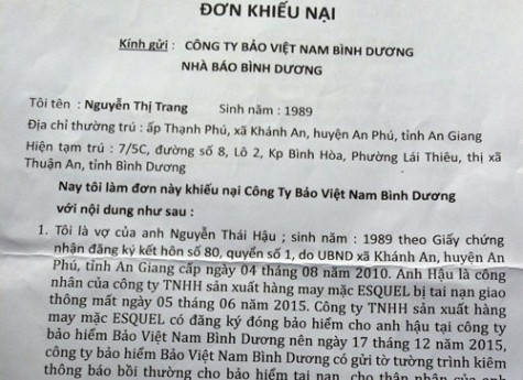 Phản ánh của chị Nguyễn Thị Trang: Công ty bảo hiểm có chi trả tiền bảo hiểm đúng quy trình?