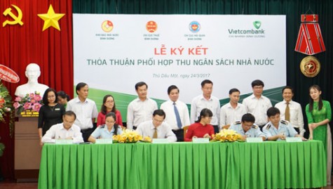 Vietcombank Bình Dương ký kết thỏa thuận phối hợp thu ngân sách