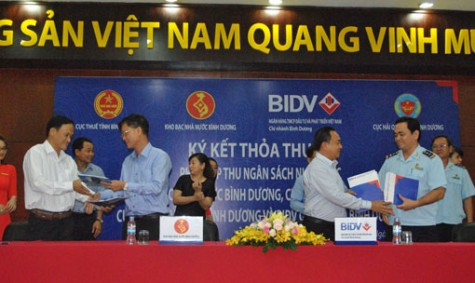 Kho bạc Nhà nước, Cục Thuế, Chi cục Hải quan cảng Tổng hợp Bình Dương và BIDV chi nhánh Bình Dương ký kết thỏa thuận phối hợp thu ngân sách