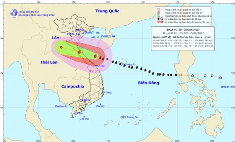 Báo cáo nhanh Tin Bão khẩn cấp (cơn bão số 10)