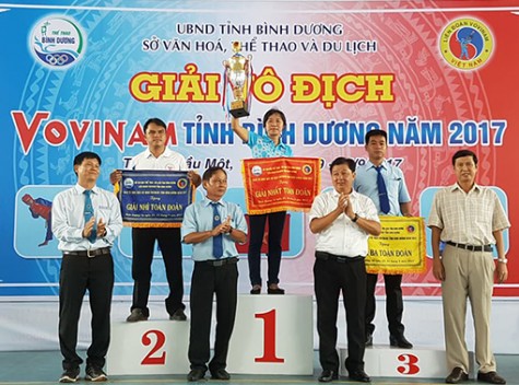 Kết thúc giải vô địch Vovinam tỉnh Bình Dương năm 2017: TX.Thuận An nhất toàn đoàn