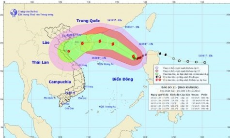 Bão số 11 hướng vào Bắc Trung Bộ, giật cấp 13, biển động dữ dội