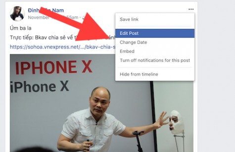 Facebook không cho xoá bài đã đăng