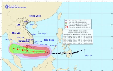 Bão số 16 có thể giật cấp 14