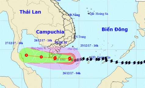 Bão số 16 tiếp tục yếu dần, Nam Bộ đang có mưa rất to