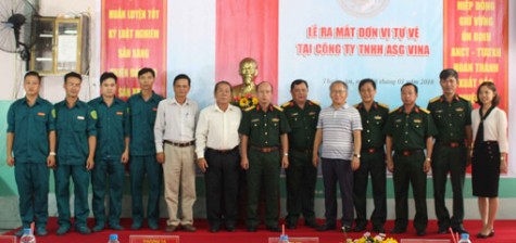 TX.Thuận An: Ra mắt Trung đội Tự vệ Công ty TNHH ASG Vina