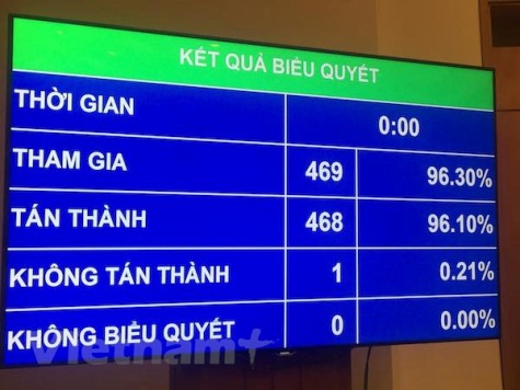 Quốc hội thông qua Luật Tố cáo với hơn 96% đại biểu tán thành