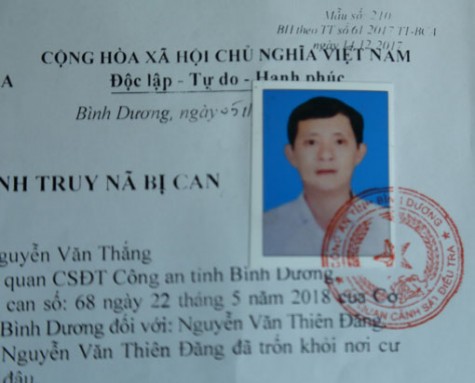 Truy nã nguyên Trưởng phòng Tài nguyên và Môi trường TX.Dĩ An