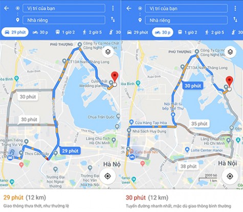 Google Maps ở Việt Nam thêm chế độ dẫn đường cho xe máy