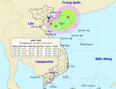 Vùng áp thấp đã mạnh lên thành áp thấp nhiệt đới trên Vịnh Bắc Bộ