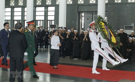 Hình ảnh các đoàn nước ngoài đến viếng nguyên Tổng Bí thư Đỗ Mười