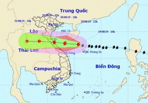 Sáng 30/8, bão số 4 sẽ đi vào đất liền từ Nghệ An đến Quảng Bình