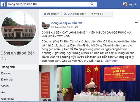 Lập Facebook để thông tin tình hình an ninh trật tự và tiếp nhận tin báo tố giác tội phạm