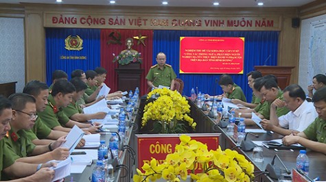 Công an tỉnh: Tổ chức nghiệm thu đề tài khoa học cấp cơ sở