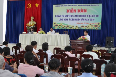 TX.Dĩ An: Tổ chức Diễn đàn “Ngành tài nguyên-môi trường lắng nghe ý kiến nhân dân”