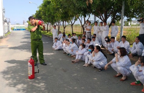 Diễn tập phương án PCCC và CNCH tại doanh nghiệp