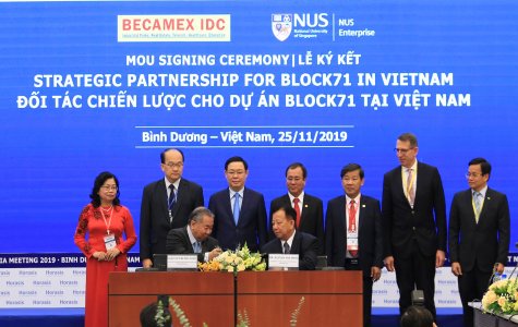 Becamex IDC và Đại học Quốc gia Singapore ký kết hợp tác nuôi dưỡng hệ sinh thái khởi nghiệp, sáng tạo