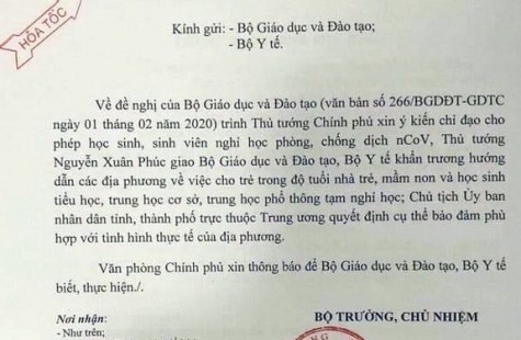 Bình Dương: Học sinh nghỉ học từ ngày 3 đến 8-2