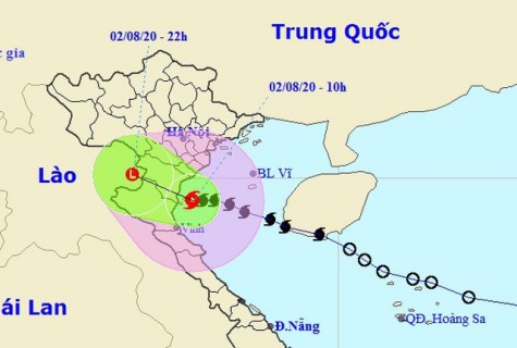 Bão số 2 đã đi vào các tỉnh Ninh Bình đến Nghệ An