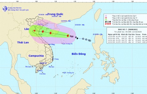 Đêm 13/10, bão số 7 sẽ đi vào Vịnh Bắc Bộ gây mưa rất to ở Bắc Bộ