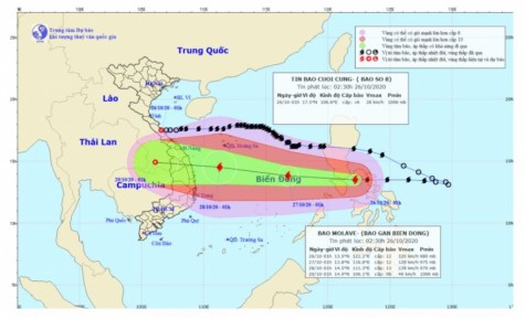 Bão Molave (Bão số 9) đi vào Biển Đông và tiếp tục mạnh thêm