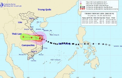 Bão số 9 đi vào đất liền từ Quảng Nam đến Bình Định, gió giật cấp 12