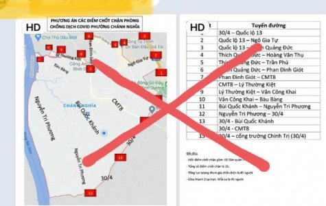 Cách ly khu vực phường Chánh Nghĩa là thông tin giả mạo