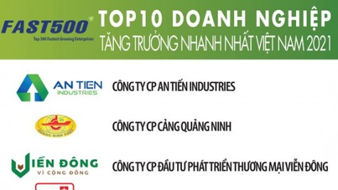 Công bố Top 500 doanh nghiệp tăng trưởng nhanh nhất Việt Nam năm 2021